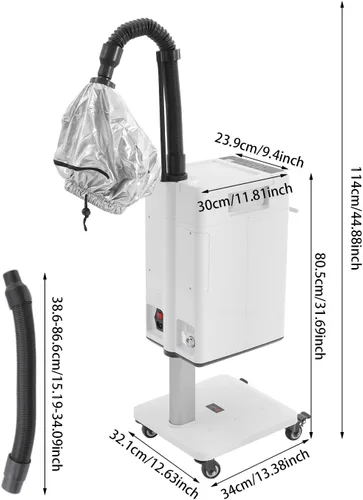 Vista 2 de Vaporizador de pelo vertical Nano Salon - Blanco - Vaporizador para el cabello - Reparación del cabello, acondicionamiento profundo - 500W