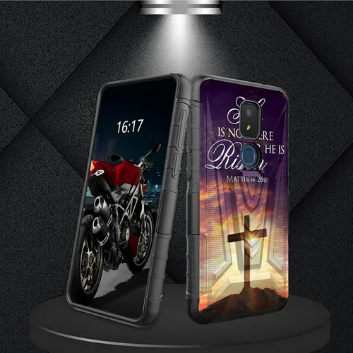 Vista 136 de Funda para AT&T Maestro Max 2021/Cricket Ovation 2 con protector de pantalla de vidrio templado, funda resistente con función atril integrada