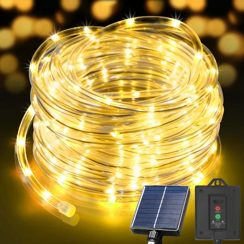Vista 15 de KNONEW - Guirnalda de luces de 164 pies con 1000 luces LED para exteriores, luces de cuerda impermeables para exteriores con 8 modos, tubo