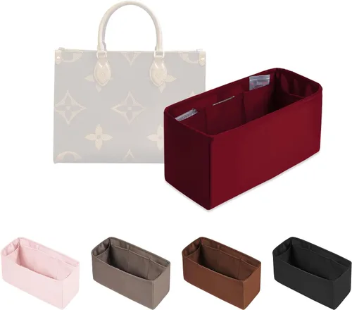 Vista 10 de Organizador de bolso para Onthego, inserto de bolsa sedoso, moldeador de bolso ligero para mujer, múltiples bolsillos de material satinado, uso