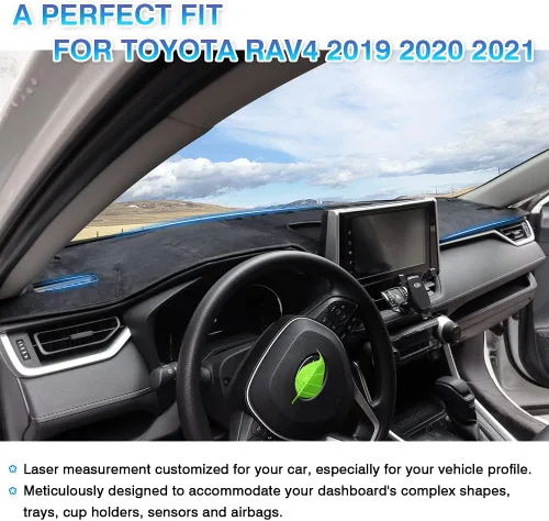 Vista 4 de Powerty Cubierta de Tablero para Toyota RAV4 2025 2024 2023 2022 2021 2020 2019 Cubierta de Tablero Alfombra Protector Solar de Terciopelo Sin HUD