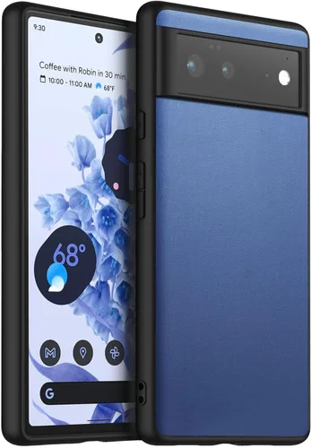 Vista 11 de X-level Funda de piel sintética para Google Pixel 6, a prueba de golpes Piel Negro