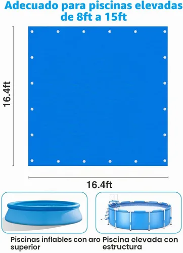Vista 5 de Aulock Almohadillas de piscina de 16.4 x 16.4 pies para piscina sobre