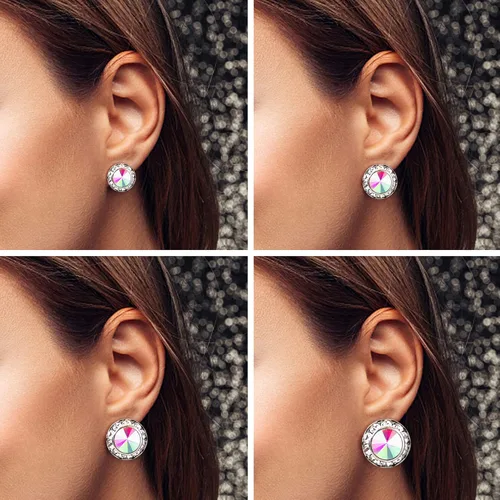 Vista 4 de BESTEEL 8 pares de aretes de competición de baile para mujer, aretes acrílicos con diamantes de imitación de cristal con halo para escenario, ópera