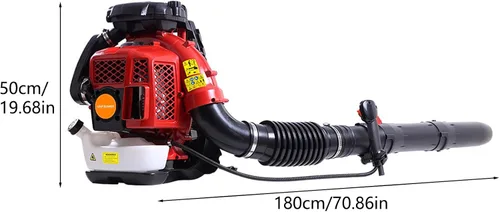 Vista 7 de Soplador de hojas de gas, soplador de hojas de gas, motor de 2 tiempos, volumen de aire de 900 CFM, soplador de hojas de tanque de 2.3 L, soplador