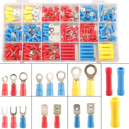 Vista 11 de Feggizuli 280 piezas de conectores de crimpado, kit de conectores macho y hembra de pala de 2.8 mm, 4.8 mm, 6.3 mm, 15 tipos de terminales