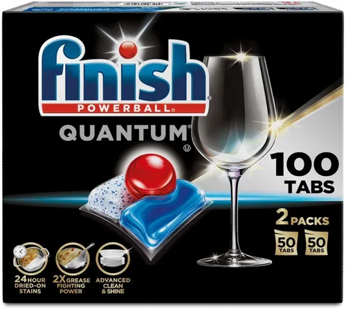 Vista 5 de Finish - Quantum con tecnología Activblu - 50 unidades - Detergente para lavavajillas - Powerball - Máxima limpieza y brillo - Tabletas