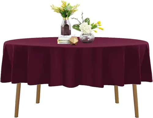 Vista 10 de Mantel de poliéster lavable de 132 pulgadas, resistente a las manchas y a las arrugas, mantel decorativo para mesa de comedor, fiestas de bufé