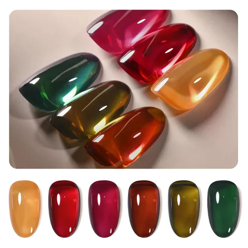 Vista 16 de GAOY Berry Collection - Esmalte de uñas en gel, color rosa intenso, borgoña, rojo, cereza y magenta, kit de esmalte de uñas para manicura de salón