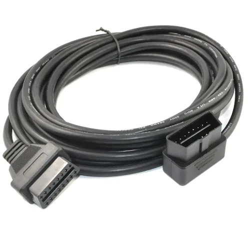 Vista 4 de Cable OBD II OBD2 de 16.4 pies de 16.4 ft/16.4 pies de ángulo derecho/izquierdo macho a hembra Cable de extensión OBD para coche Auto Diagnóstico