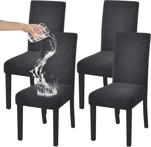 Vista 47 de HZDHCLH Juego de 4 fundas para sillas de comedor color burdeos, fundas elásticas de elastano para sillas Parsons, paquete de 4, fundas de asiento