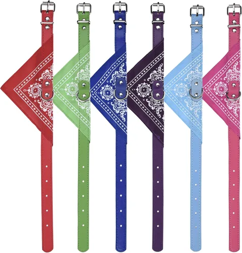 Vista 8 de Cosmos - Pañuelo para mascotas con hebilla ajustable para decoración de perro y gato, paquete de 6 unidades (pequeño)