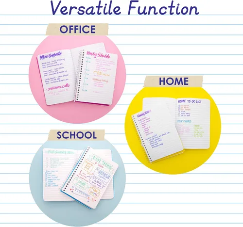Vista 4 de BAZIC Products 100 cuadernos de poli de 5 x 7 pulgadas con espiral, para oficina de notas escolares, juego de 6