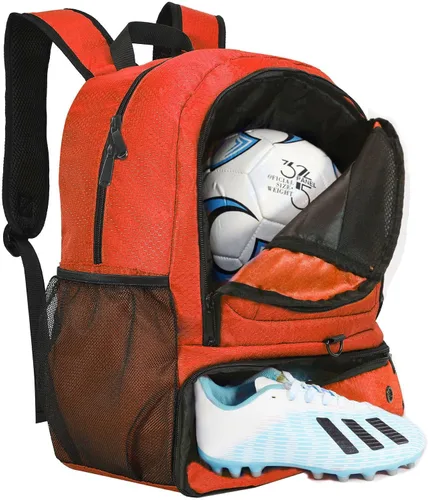 Vista 9 de Bolsa de fútbol, mochila de baloncesto, bolsa de equipo deportivo con compartimento para zapatos que sostiene zapatillas, casco, baloncesto, fútbol