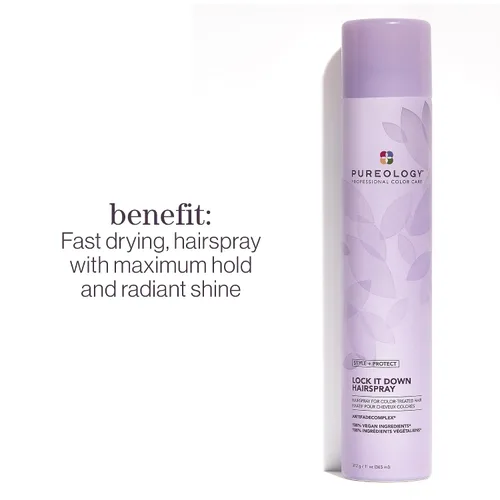 Vista 2 de Pureology Style + Protect Lock It Down - Laca para cabello teñido, máxima sujeción