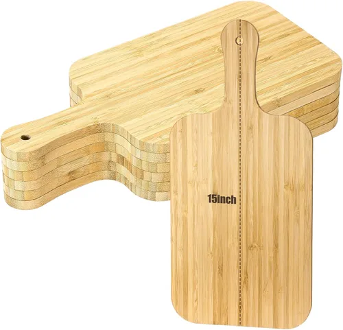 Vista 15 de Lounsweer Tabla de cortar gruesa de 6 piezas, tablero de madera a granel para cortar servir embutidos material para grabado láser, día de la madre