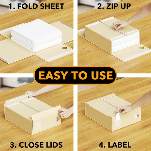 Vista 3 de SpaceAid Paquete de 5 Organizadores y Almacenamiento de Sábanas de Cama, Organizador de Sábanas Plegable para Armario de Ropa Blanca, Carpeta