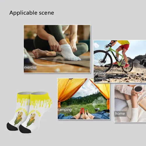 Vista 7 de devor No Show Socks Christmas Liner Women Sock Cotton Crew Sock Trendy mmerry corn Sock