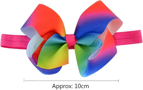 Vista 5 de IBAKOM Conjunto de ropa de 3 piezas para bebé niña de manga corta + tutú de tul de princesa arcoíris + diadema con lazo, 3 piezas