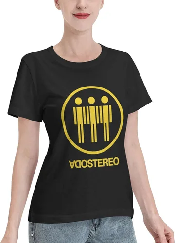 Vista 2 de Soda Stereo T Shirts Women's Loose Fit Casual Cotton Comfort Round Neckline Short Sleeve Tees Clothing