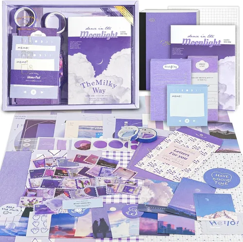 Vista 20 de Kit de Suministros para Scrapbooking, Kit de Scrapbook Estético Botánico Vintage para Bullet Journal Junk Journal A6 Cuaderno de Cuadrícula