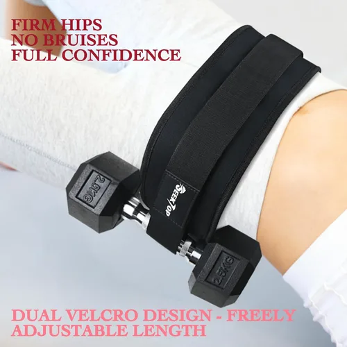 Vista 4 de Seektop Cinturón de Empuje de Cadera Ajustable con Acolchado Antideslizante, Cinturones para Glúteos - Se Adapta a Mancuernas, Pesas Rusas, Discos
