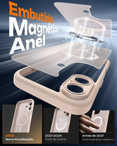 Vista 754 de TOCOL Funda para iPhone 11, compatible con Magsafe, protección completa de cámara, imanes integrados, protección contra caídas, funda translúcida