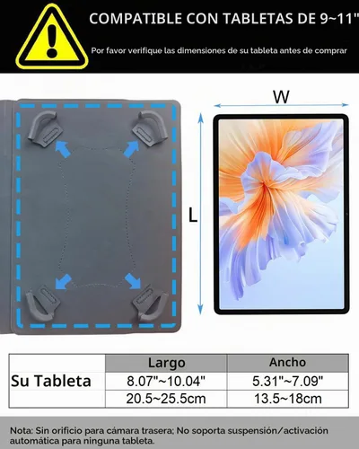 Vista 2 de Teclado Universal para Tableta con Funda de Touchpad para Tabletas de 9", 9.7", 10.1", 10.2", 10.5", 10.9", 11", Teclado Inalámbrico