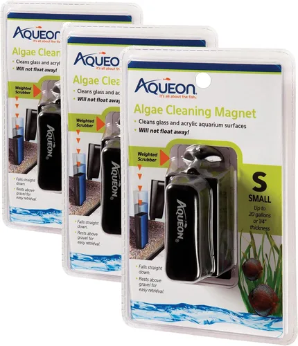 Vista 10 de Aqueon - Raspador de algas para acuario, imán de limpieza de peceras, mini Limpiador magnético de vidrio de acuario para acrílico, almohadilla