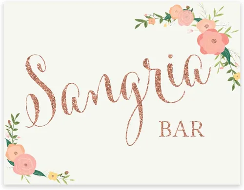Vista 119 de Andaz Press Letreros de fiesta de boda, purpurina de oro rosa sintético con flores, 8.5 x 11 pulgadas, resalta tu versículo bíblico favorito