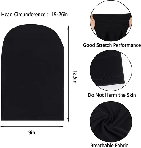 Vista 2 de Miayon Zentai - 2 máscaras faciales completas de elastano con capucha para la piel, máscara elástica transpirable para Halloween, cosplay, disfraces