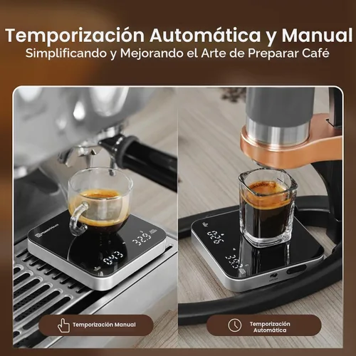 Vista 5 de Maestri House Mini Báscula de Café Kit de Barista con Peso de Calibración de 100g y Estuche de Transporte, Báscula de Espresso Recargable con Caja