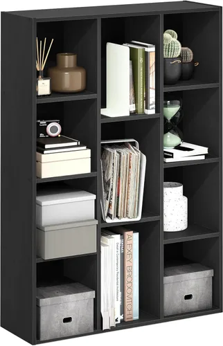 Vista 37 de Furinno PASIR - Estantería de libros de 2 niveles, estantería moderna de 9 x 12 x 21, estanterías abiertas para sala de estar, dormitorio, oficina