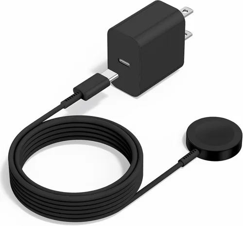 Vista 19 de Cargador de Apple Watch mejorado, cargador rápido magnético, adaptador de enchufe USB C con cable de carga rápida inalámbrico portátil de 3 pies