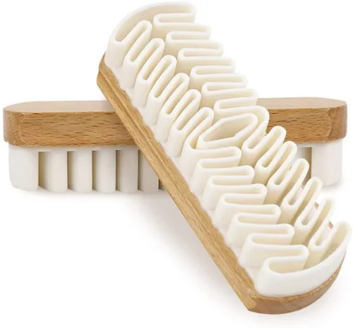 Vista 4 de ONDIAN CHUNCIN - 2psc Nubuck and Suede Brush Wooden Handle Hard Wearing Crepe for Cleaning Suede Brush Nubuck Leather Shoes Bags
