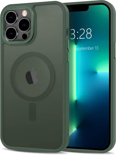 Vista 217 de Anuck - Funda magnética para iPhone 11 compatible con MagSafe, carcasa trasera mate translúcida dura, borde de TPU, delgada, resistente a impactos