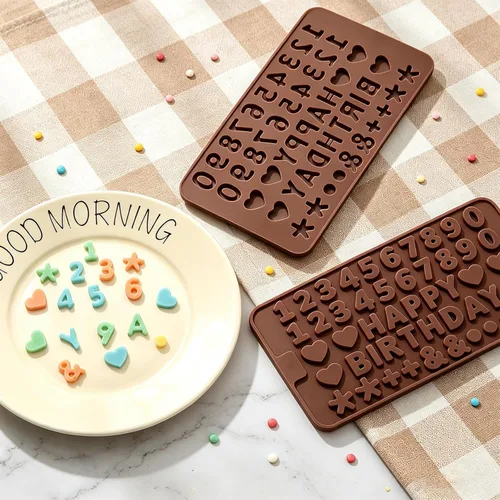 Vista 5 de 2 Pack Mold Mini Chocolate Mold, Non-Stick Food Reusable, for Jelly, Ice cube, Candy, Chocolate,candle, Soap Making Supplies (Brown)