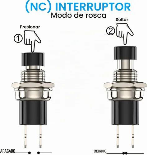Vista 2 de Interruptor de botón momentáneo, 1A 250VAC SPST Mini interruptores de botón cerrado normal (NC) tapa negra y roja - 10 piezas Negro&rojo
