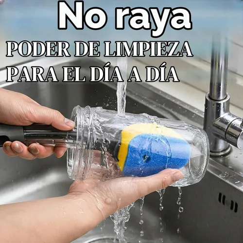 Vista 4 de Recambios de cepillo de esponja para Scotch-Brite Dishwand - 10 unidades Azul-10pack