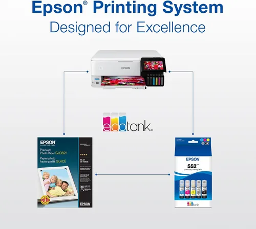 Vista 7 de Epson 552 EcoTank Ink Botella de capacidad ultra alta tres colores CMY Combo Pack (T552620-S) Funciona con ET-8500, 8550