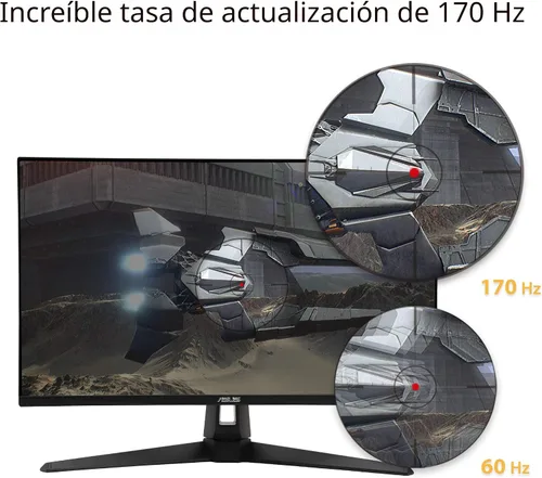 Vista 3 de ASUS TUF GAMING 27 "2K HDR Monitor (VG27AQ1A) - WQHD (2560 x 1440), IPS, 170Hz (soportes 144Hz), 1MS, desenfoque de movimiento extremo, altavoz