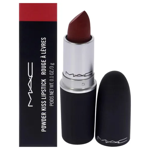 Vista 5 de MAC Powder Kiss - Lápiz labial 930 Brickthrough para mujer, lápiz labial de 0.10 onzas