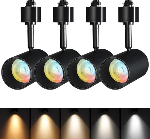 Vista 8 de LEONLITE Cabezales de iluminación LED de 8.5 W, cabezales de luz de riel tipo H, iluminación de pista regulable de 45°, accesorio de iluminación