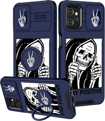 Vista 61 de Funermei Funda para Moto G Stylus 5G 2022, funda para teléfono con diseño de calavera de esqueleto para mujeres y niñas, diseño gótico, Como