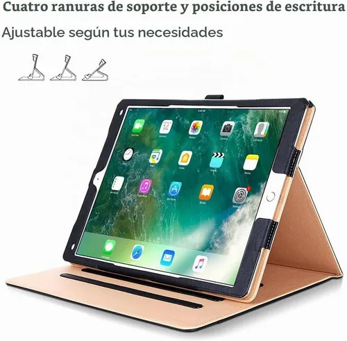 Vista 4 de ProCase Leather Case for iPad Pro 12.9 2017/2015 (1st & 2nd Gen), Black Negro