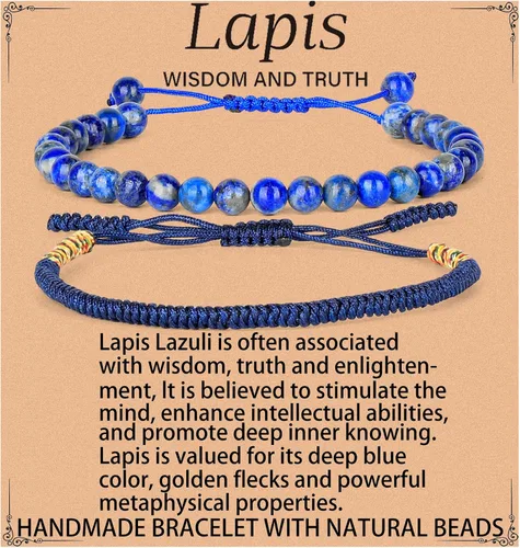 Vista 38 de LPBeads Pulsera de piedra natural hecha a mano de tamaño ajustable