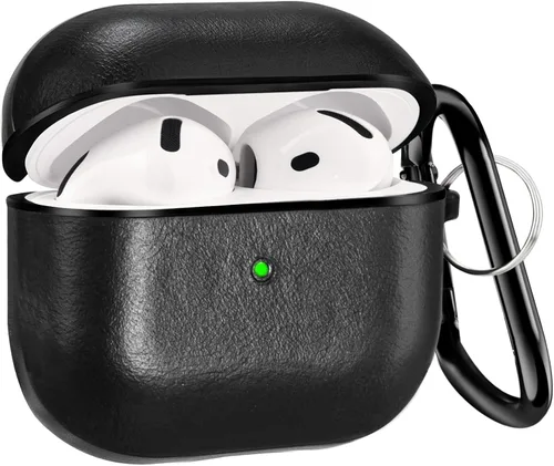 Vista 17 de V-MORO Compatible con Airpods Pro 2 Funda de Cuero Genuino AirPod Pro 2ª Generación Hombres [LED Frontal Visible] Fundas Protectoras de Cuero Negro