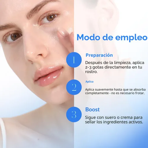 Vista 7 de MIZON 7 Suero de refuerzo de péptidos veganos suero facial coreano antienvejecimiento con niacinamida y ácido hialurónico, hidratante, reafirmante