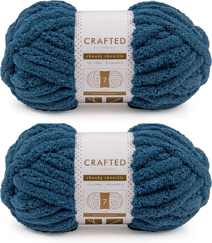 Vista 50 de Crafted By Catherine Hilo de Chenille Grueso - Paquete de 2 (8 oz / 227 g, 31.7 Yardas Cada Madeja), Beige, Calibre 7 Jumbo