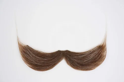 Vista 5 de Mustaches Bigote falso de pescador autoadhesivo, novedad, pelo facial falso, accesorio de disfraz para adultos, color marrón y gris